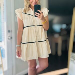 Entro Cream Ruffled Dress